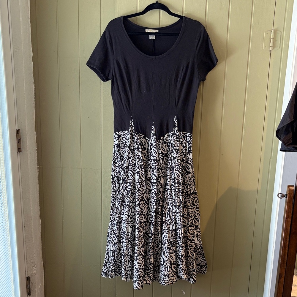 Black Vintage Vasna Desire Dress With Flowy Paisley Skirt Size Large